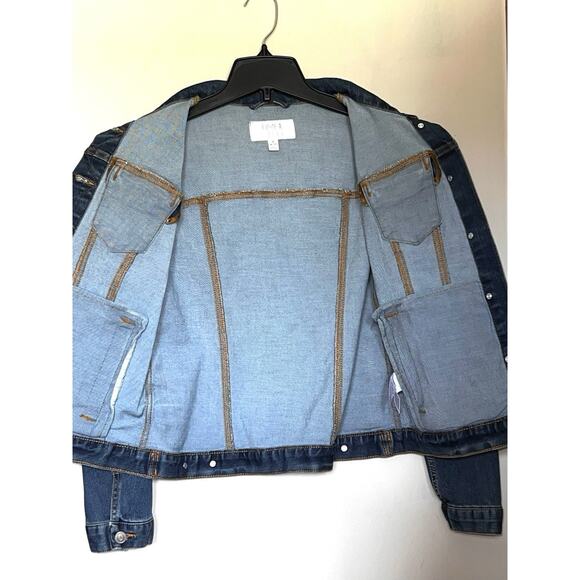TIME & TRU BLUE JEAN DENIM JACKET SIZE M / MEDIUM - Picture 3 of 4